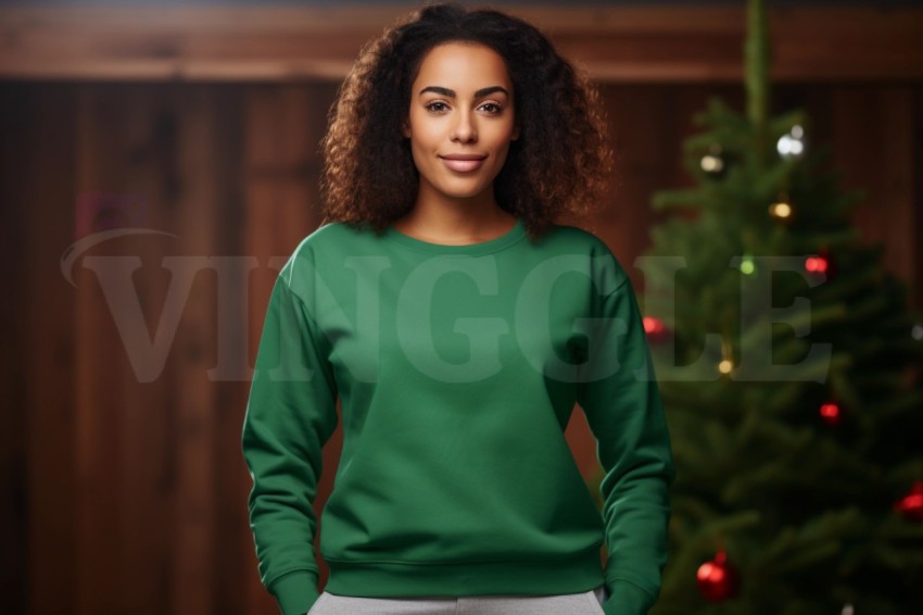 Christmas Green Gildan 18000 Sweatshirt Free Mockup