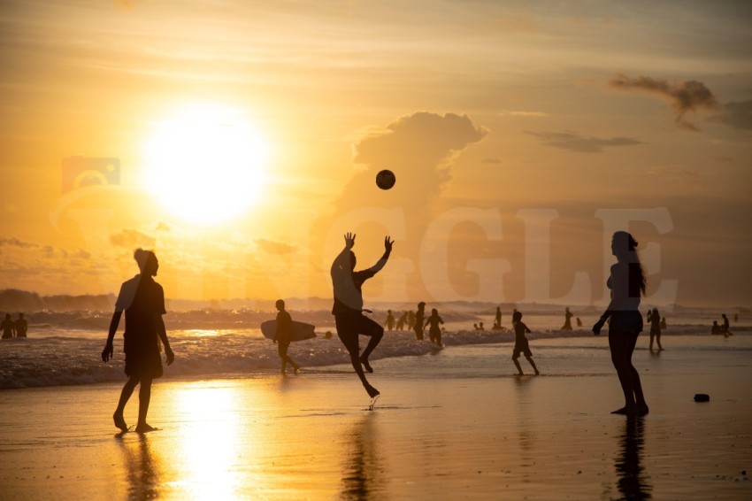 sunset volleyball