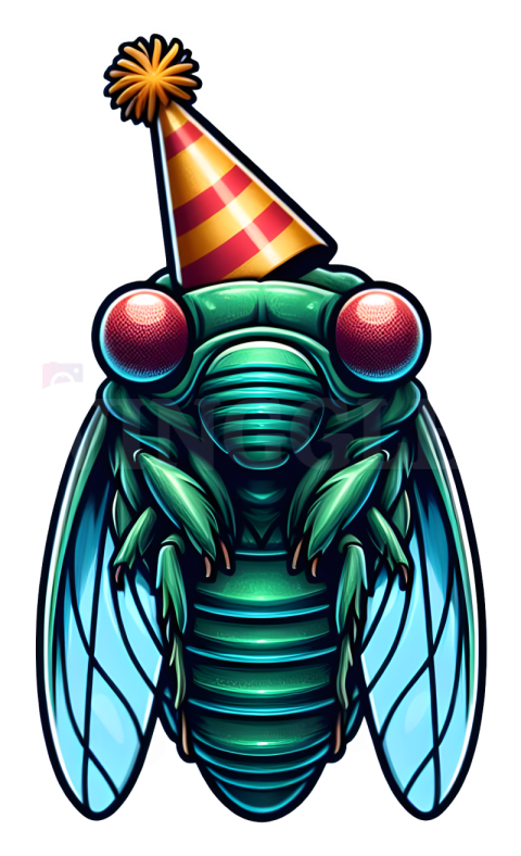 Cicada With Party Hat Illustration PNG