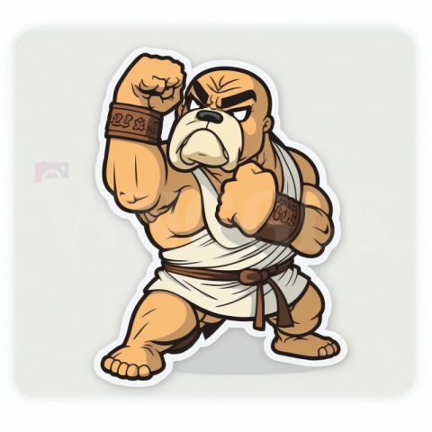 Karate Dog Sticker