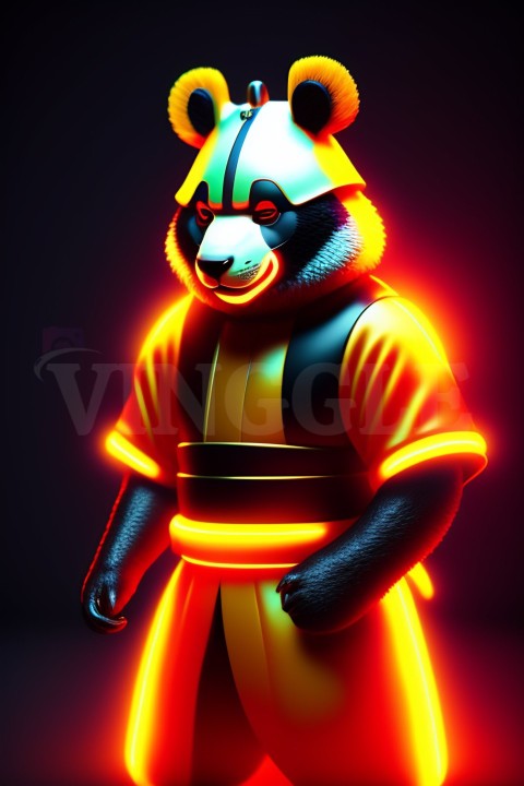 King Panda Samuraii AI ART