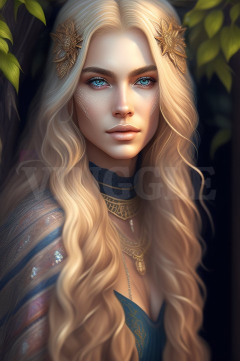 Beautiful Blonde Hair Witch AI ART