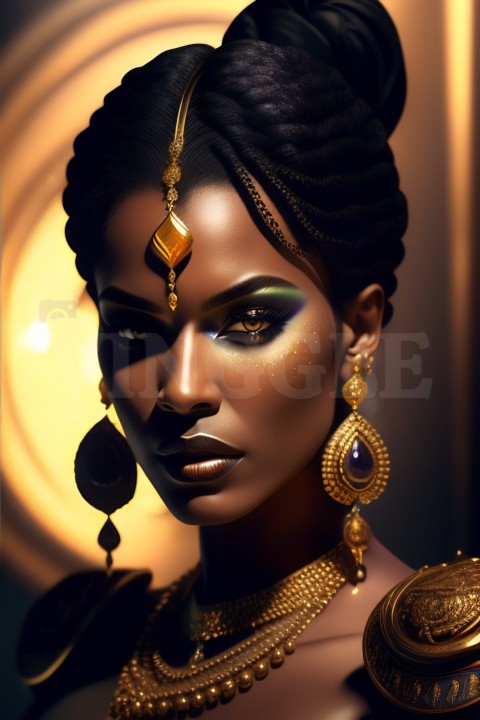 Glamour Shot of Black Queen AI ART