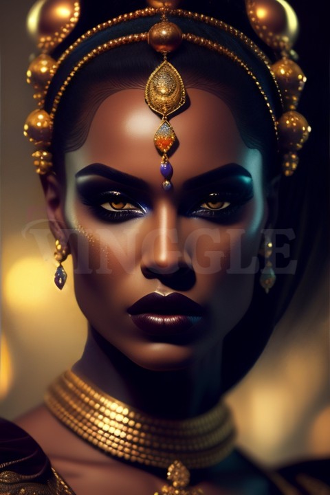 Glamour Shot of Black Queen AI ART