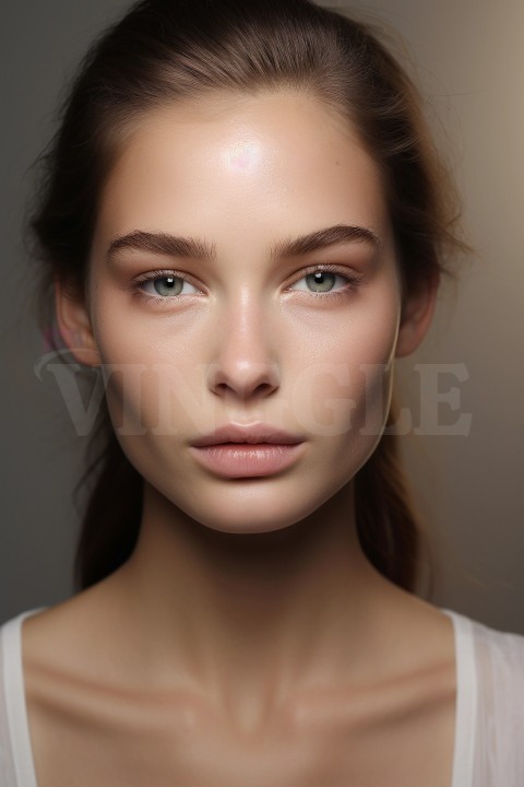 Portrait of a young beautiful woman with a Fresh and Soft Makeup