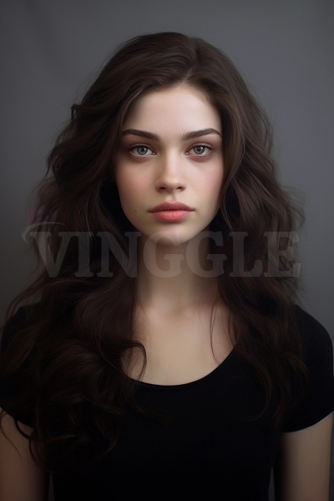 Portrait of a Young Beautiful Brunette Girl