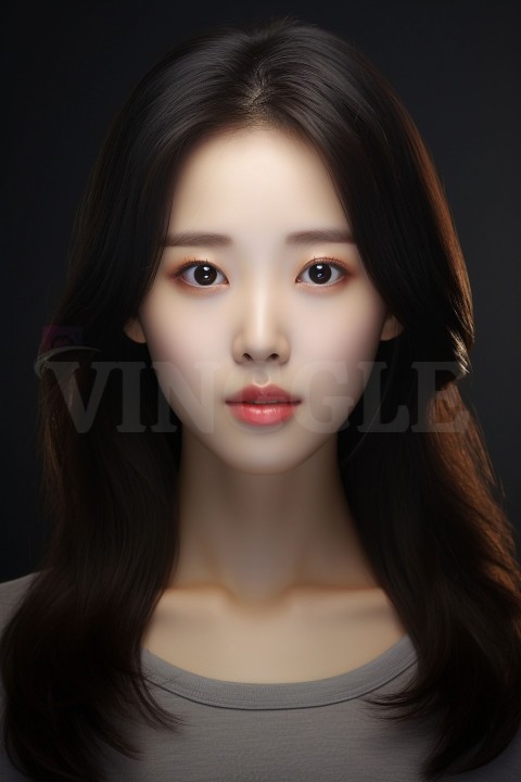 Portrait of a Young Beautiful Korean Girl