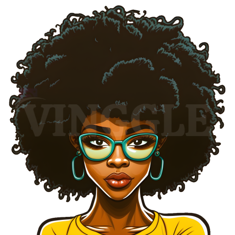 Black Afro American Woman Illustration Clipart