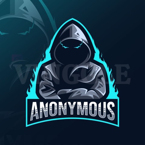 Anonymous mascot logo esport design